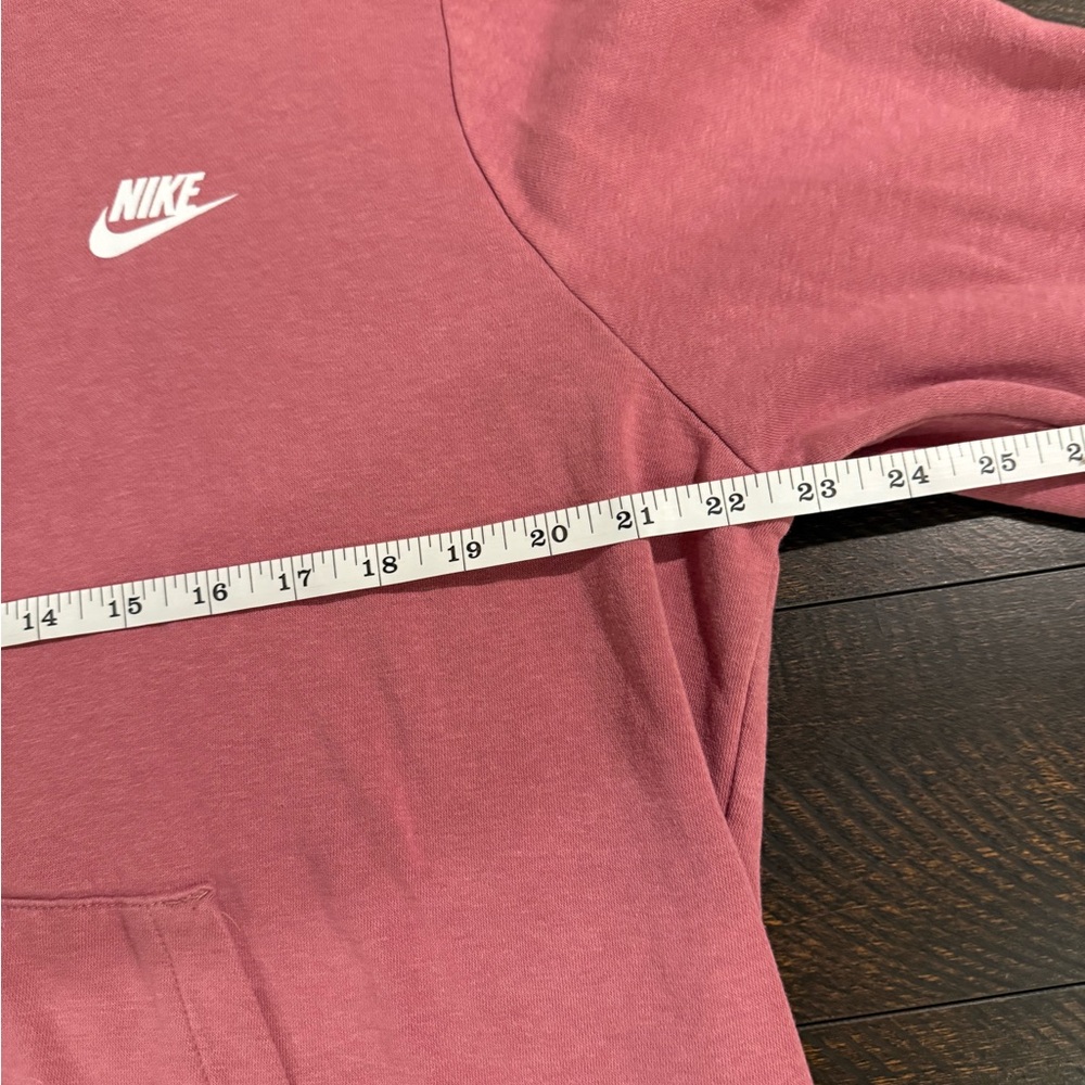 Nike Funnel Neck Fleece Hoodie Dusty Pink Kangaroo Pocket Size M - Picture 5 of 9